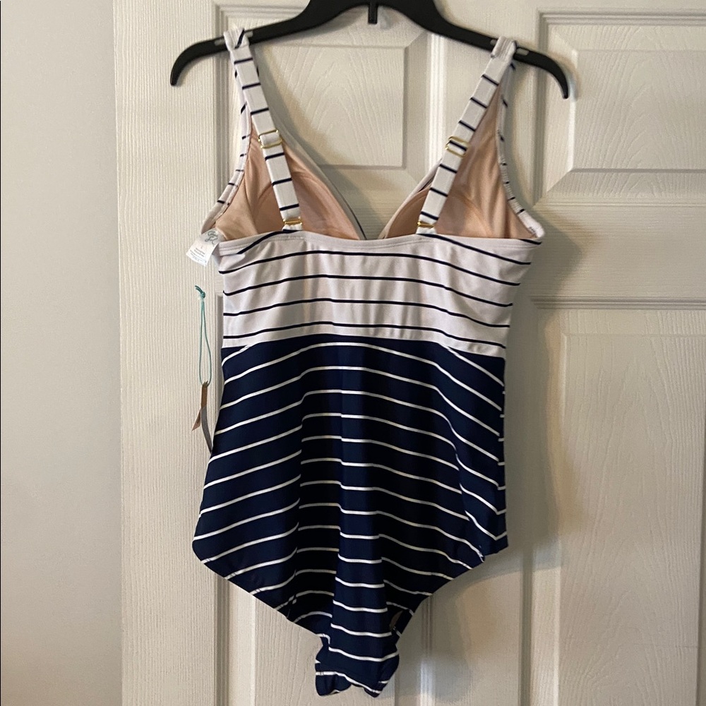 Kona Sol Navy and White Striped Swimsuit size L brand new - Picture 3 of 8
